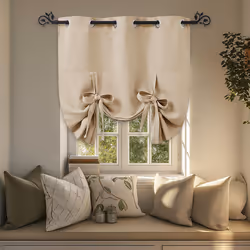 PONY DANCE Window Valance for Kitchen - Tie Up Curtain Roman Shade Grommet Door Curtain Drapery for Home Decoration Adjustabl ...