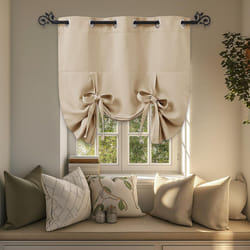 PONY DANCE Window Valance for Kitchen - Tie Up Curtain Roman Shade Grommet Door Curtain Drapery for Home Decoration Adjustable Balloon Valance, 1 Piec