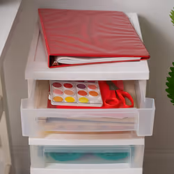 IRIS USA Plastic Drawer Storage Organizer Rolling Cart  with Wheels Casters  5-Drawers  for Classroom Art Craft Supplies Dresser Closet Bath