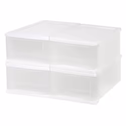 IRIS USA 7 Qt. Plastic Stackable Storage Drawers Small 4 Pack Multi-Purpose Bins for Bedroom Bathroom Closet Craft Room ...
