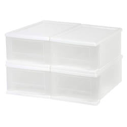 IRIS USA 7 Qt. Plastic Stackable Storage Drawers  Small  4 Pack  Multi-Purpose Bins for Bedroom  Bathroom  Closet  Craft Room  Garage  Kids Room  Offi