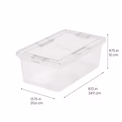 IRIS USA 7 Quarts Plastic Storage Container Bin with Latching Lid  12 Pack  Nestable Box Tote Closet Game Organization Teacher Tools Art Supplies Shoe