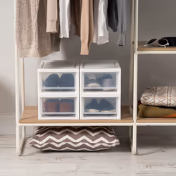 IRIS USA 6 Qt. Plastic Drawer Storage Organizer Stacking Drawers  4-Pack  Stackable Unit with Sliding Drawer for Clothes Bedroom Kitchen Under Sink Pa