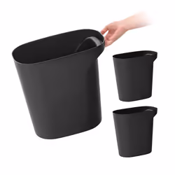 IRIS USA 6 Gallon 24 Quart Trash Can Garbage Can Plastic Wastebasket Container Set 3Pack for Home Office Kitchen Bedroom B ...