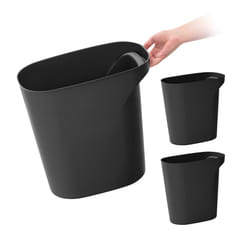 IRIS USA 6 Gallon  24 Quart Trash Can Garbage Can Plastic Wastebasket Container Set  3Pack  for Home Office Kitchen Bedroom Ba