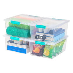 IRIS USA 12 Qt. Plastic Storage Bins Containers with Lids  4 Pack  Sensory Bin  Craft Storage  Craft Organizers and Storage  Organizing Container for