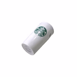 Starbucks Classic White and Green Coffee Traveler Tumbler Double Wall Ceramic Coffee Travel 12 oz