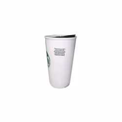 Starbucks Classic White and Green Coffee Traveler Tumbler Double Wall Ceramic Coffee Travel 12 oz