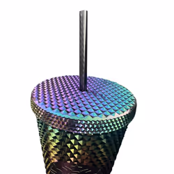 Satrbucks Limited Edition Studded Oil slick Rainbow Iridescent Tumbler Fall 2023 Venti 24 oz