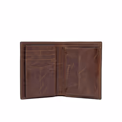 Fossil Men's International Combination Wallet  Derrick Dark Brown  One Size