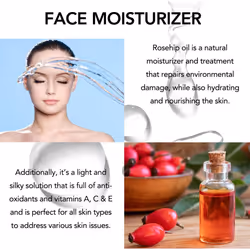 Rosehip Oil for Face  Rose Hip Oil Organic Rosehip Seed Oil 100% Pure Cold Pressed for Anti-Aging  Nourishing Hair Care  Face & Skin (2.02 Fl Oz)