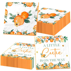 Little Cutie Baby Shower Decorations 40PCS A Little Cutie Is On The Way Napkins Supplies Fruit Theme Dinner Paper Napkins for Citrus Party Baby Shower