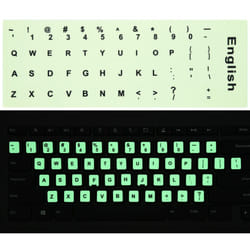 2PCS PACK Universal English Keyboard Stickers Glow in The Dark  Keyboard Letters Stickers for Computer Laptop Notebook Desktop (English-Glow