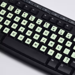 2PCS PACK Universal English Keyboard Stickers Glow in The Dark  Keyboard Letters Stickers for Computer Laptop Notebook Desktop (English-Glow