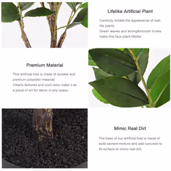 YOLEO 4FT Artificial Bay Laurel Tree-Lifelike Faux Plant for Decor