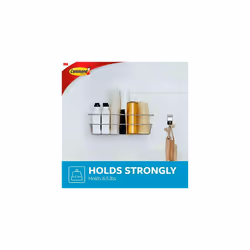 Command BATH31-SN-ES Shower Caddy, Satin Nickel