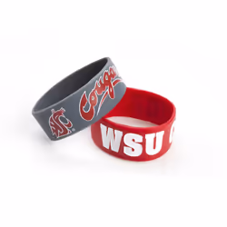 Washington State Cougars Bracelets - 2 Pack Wide - Special Order