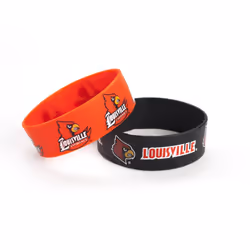 Louisville Cardinals Bracelets - 2 Pack Wide - Special Order
