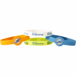 Miami Dolphins Bracelets 4 Pack Silicone