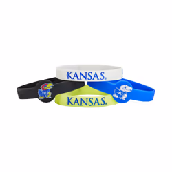 Aminco NCAA Kansas Jayhawks Silicone Bracelets, 4-Pack