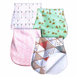 Arnzion Baby Burp Cloths Baby Burp Set Curved Absorbent and Soft Valuable 4 Pack