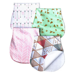 Arnzion Baby Burp Cloths Baby Burp Set Curved Absorbent and Soft Valuable 4 Pack