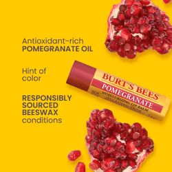 Burt's Bees 100% Natural Moisturizing Lip Balm  Pomegranate with Beeswax and Fruit Extracts - 4 Tubes