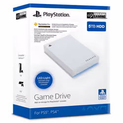 Seagate Game Drive for PS4/PS5, 5 TB, External HDD, USB 3.0, Officially Licensed, Blue LED, incl 2 weeks Playstation+ (STLV50 ...