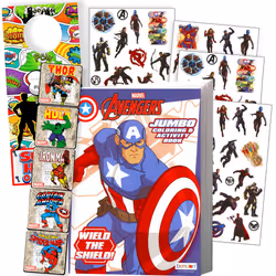 Marvel Captain America Coloring Book and Stickers Bundle with Captain America Stickers Captain America Iron Man Hulk and M ...