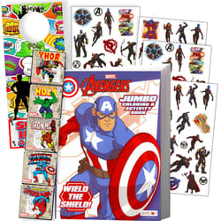 Marvel Captain America Coloring Book and Stickers Bundle with Captain America Stickers Captain America  Iron Man  Hulk  and More