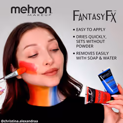 Mehron Makeup Fantasy FX Cream Makeup | Water Based Halloween Makeup | Purple Face Paint & Body Paint For Adults 1 fl oz (30ml) (Purple)