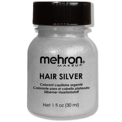 Mehron Makeup Hair White | Washable White Hair Dye | Temporary Hair Color for Theatre  Cosplay  & Halloween 1 fl oz (30ml) (Silver)