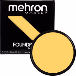 Mehron Makeup Foundation Greasepaint  Stage  Face Paint  Body Paint  Halloween Makeup 125 oz 38 g YELLOW