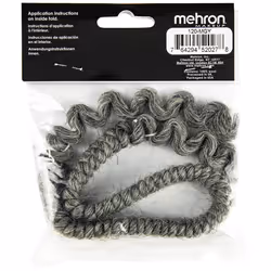 Mehron Makeup Crepe Hair 12-inch Braid (Medium Grey)
