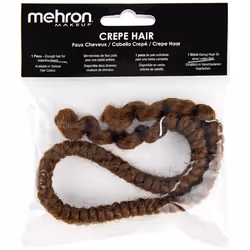 Mehron Makeup Crepe Hair 12-inch Braid (Light Brown)