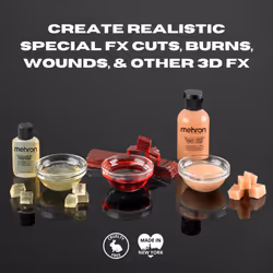 Mehron Makeup 3-D Gel | Gelatin Special Effects Makeup | Halloween FX Makeup & Scarring Gel | Fake Skin for Stage  Screen  Theater  Cosplay  and Hallo