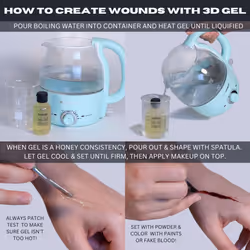 Mehron Makeup 3-D Gel | Gelatin Special Effects Makeup | Halloween FX Makeup & Scarring Gel | Fake Skin for Stage  Screen  Theater  Cosplay  and Hallo