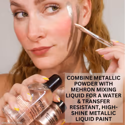 Mehron Makeup Metallic Powder (.17 oz) with Mixing Liquid (1 oz) (Silver)