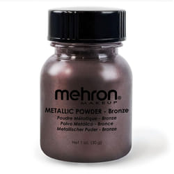 Mehron Makeup Metallic Powder | Metallic Chrome Powder Pigment for Face & Body Paint, Eyeshadow, and Eyeliner .75 oz 21 g Bronze