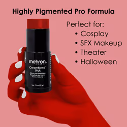 Mehron Makeup CreamBlend Stick | Face Paint  Body Paint  & Foundation Cream Makeup | Body Paint Stick .75 oz (21 g) (Red)