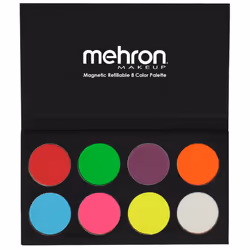 Mehron Makeup Paradise FX Neon UV Glow 8 Color Palette | Magnetic Refi