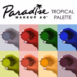Makeup Paradise AQ Face & Body Paint 8 Color Palette (Tropical) - Face, Body, SFX Makeup Palette, Special Effects, Face Painting Palette for Art,