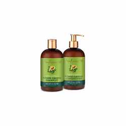 SheaMoisture Power greens curly Hair Shampoo and conditioner Dry Hair Moringa Avocado to moisturize, 13 Fl Oz (Pack of 2)