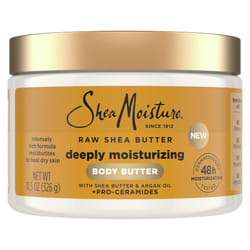 SheaMoisture Deeply Moisturizing Body Butter with Raw Shea Butter  Argan Oil and Pro-Ceramides  Rich Hydration & Healing of Dry Skin  48H Moisturizing