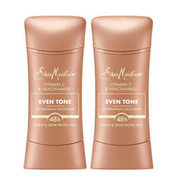SheaMoisture Antiperspirant Deodorant Stick Even Tone Vitamin C & Niacinamide 2 Count for 48HR Sweat & Odor Protection with No Parabens & No Mineral O