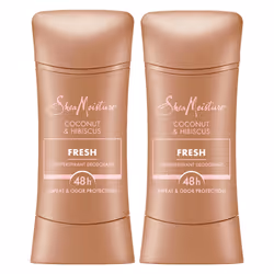 SheaMoisture Antiperspirant Deodorant Stick Fresh Coconut & Hibiscus 2 Count for 48HR Sweat & Odor Protection with No Paraben ...