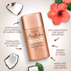 SheaMoisture Invisible Deo Stick Coconut & Hibiscus 3count Whole Body Plant Based  No Aluminum 2.6 oz