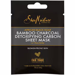 African Black Soap Bamboo Charcoal Detoxifying Sheet Mask