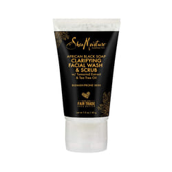 Sheamoisture Clarifying Facial Wash & Scrub for Problem Skin African Black Soap with Shea Butter 1.5 oz