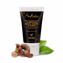 Sheamoisture Clarifying Facial Wash & Scrub for Problem Skin African Black Soap with Shea Butter 1.5 oz